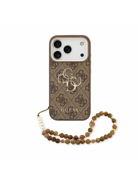 Guess Guess PU 4G Metal Logo Strap Zadní Kryt pro iPhone 18 Pro Brown
