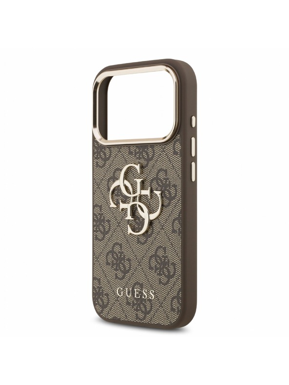 Guess Guess PU 4G Metal Logo Strap Zadní Kryt pro iPhone 18 Pro Brown