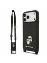 Karl Lagerfeld Karl Lagerfeld Saffiano Crossbody Popruh Karl and Choupette Kryt pro iPhone 18 Pro Black