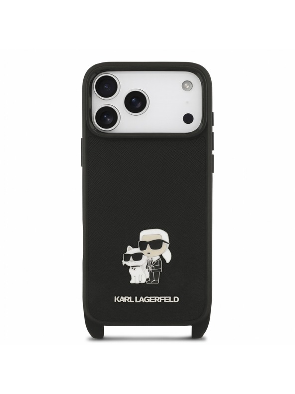 Karl Lagerfeld Karl Lagerfeld Saffiano Crossbody Popruh Karl and Choupette Kryt pro iPhone 18 Pro Black