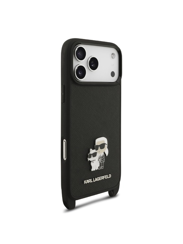 Karl Lagerfeld Karl Lagerfeld Saffiano Crossbody Popruh Karl and Choupette Kryt pro iPhone 18 Pro Black