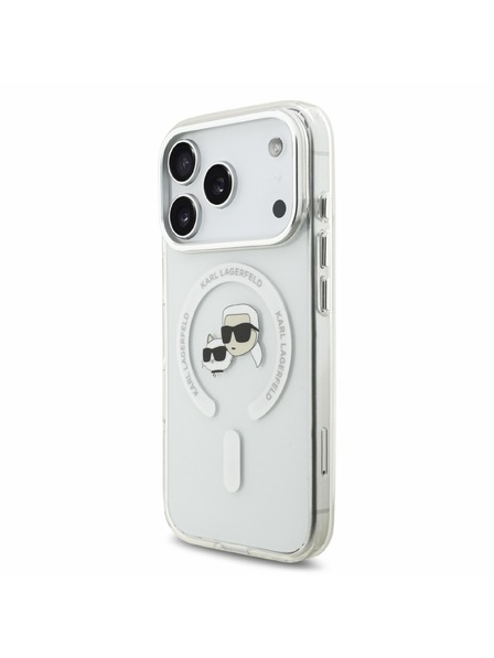 Karl Lagerfeld Karl Lagerfeld IML K&CH Heads Metal Frame MagSafe Zadní Kryt pro iPhone 18 Pro White
