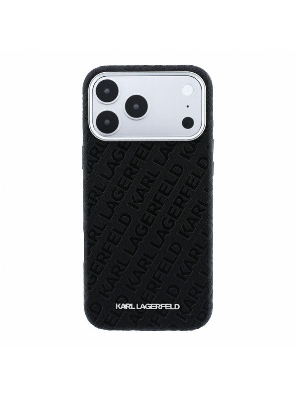 Karl Lagerfeld Karl Lagerfeld PU Grained Allover Semi Wrap Magsafe Zadní Kryt pro iPhone 18 Pro Black