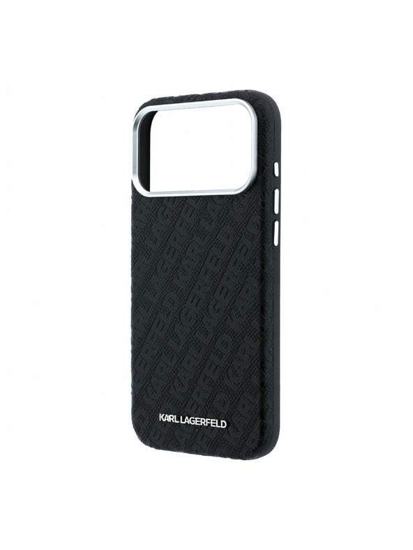 Karl Lagerfeld Karl Lagerfeld PU Grained Allover Semi Wrap Magsafe Zadní Kryt pro iPhone 18 Pro Black