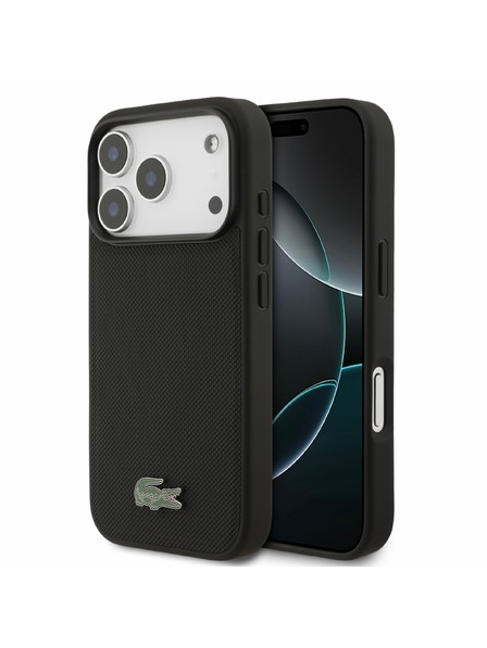 Lacoste Lacoste PVC Iconic Petit Pique Metal Logo MagSafe Zadní Kryt pro iPhone 18 Pro Black