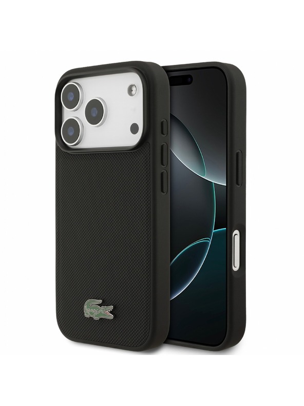 Lacoste Lacoste PVC Iconic Petit Pique Metal Logo MagSafe Zadní Kryt pro iPhone 18 Pro Black