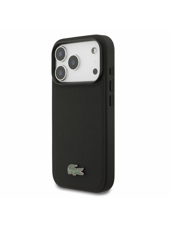Lacoste Lacoste PVC Iconic Petit Pique Metal Logo MagSafe Zadní Kryt pro iPhone 18 Pro Black