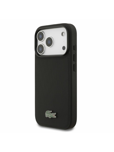 Lacoste Lacoste PVC Iconic Petit Pique Metal Logo MagSafe Zadní Kryt pro iPhone 18 Pro Black
