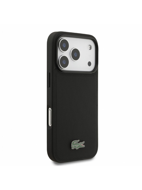 Lacoste Lacoste PVC Iconic Petit Pique Metal Logo MagSafe Zadní Kryt pro iPhone 18 Pro Black