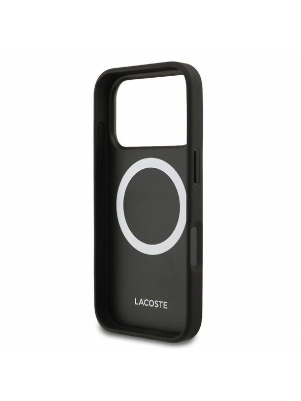 Lacoste Lacoste PVC Iconic Petit Pique Metal Logo MagSafe Zadní Kryt pro iPhone 18 Pro Black