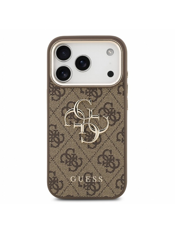 Guess Guess PU 4G Metal Logo Strap Zadní Kryt pro iPhone 18 Pro Max Brown