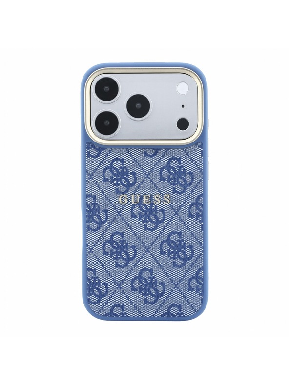Guess Guess PU Leather 4G Gold Frame Embossed MagSafe Zadní Kryt pro iPhone 18 Pro Max Blue