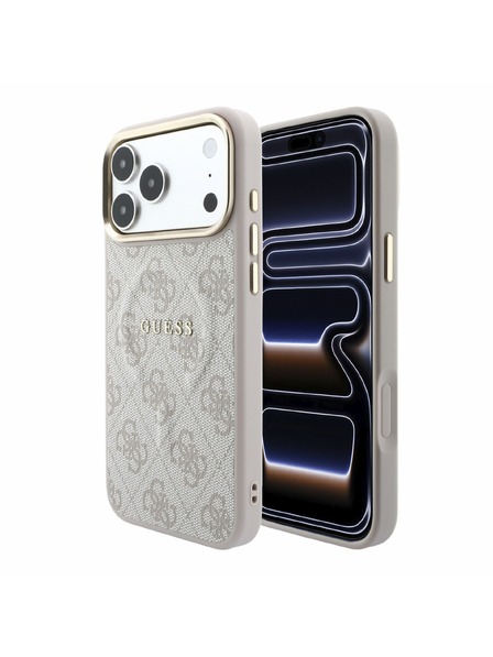 Guess Guess PU Leather 4G Gold Frame Embossed MagSafe Zadní Kryt pro iPhone 18 Pro Max Pink