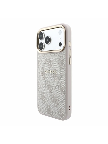 Guess Guess PU Leather 4G Gold Frame Embossed MagSafe Zadní Kryt pro iPhone 18 Pro Max Pink