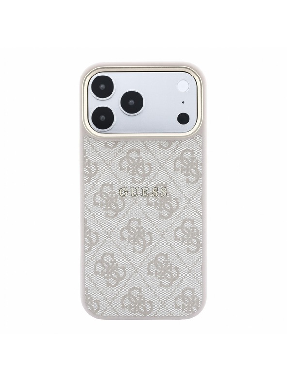 Guess Guess PU Leather 4G Gold Frame Embossed MagSafe Zadní Kryt pro iPhone 18 Pro Max Pink