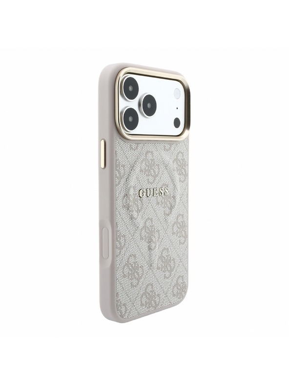 Guess Guess PU Leather 4G Gold Frame Embossed MagSafe Zadní Kryt pro iPhone 18 Pro Max Pink