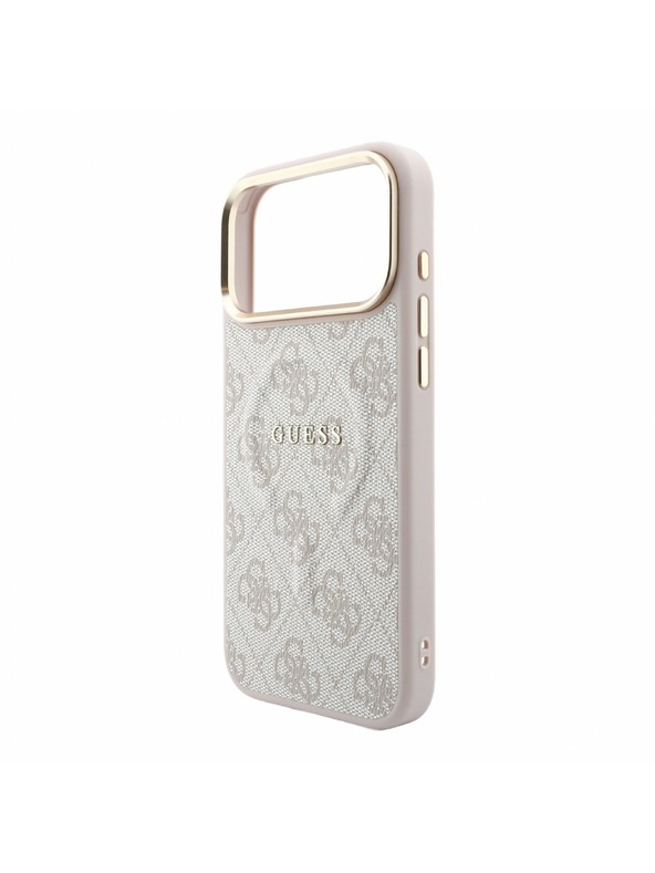Guess Guess PU Leather 4G Gold Frame Embossed MagSafe Zadní Kryt pro iPhone 18 Pro Max Pink