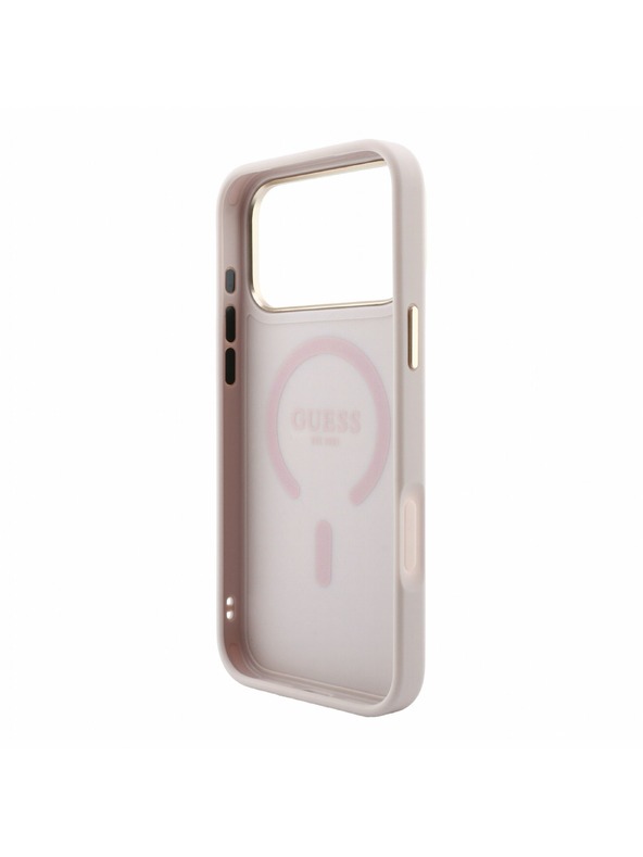 Guess Guess PU Leather 4G Gold Frame Embossed MagSafe Zadní Kryt pro iPhone 18 Pro Max Pink