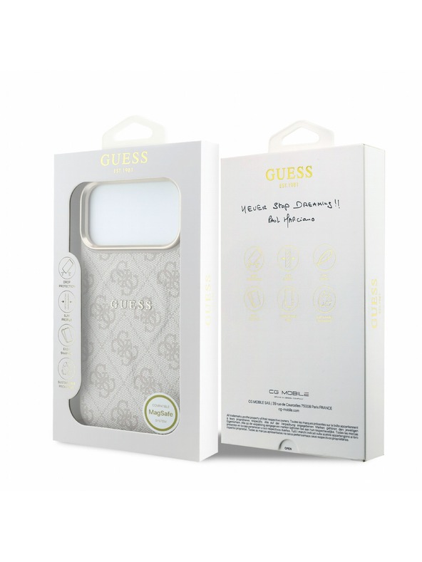 Guess Guess PU Leather 4G Gold Frame Embossed MagSafe Zadní Kryt pro iPhone 18 Pro Max Pink