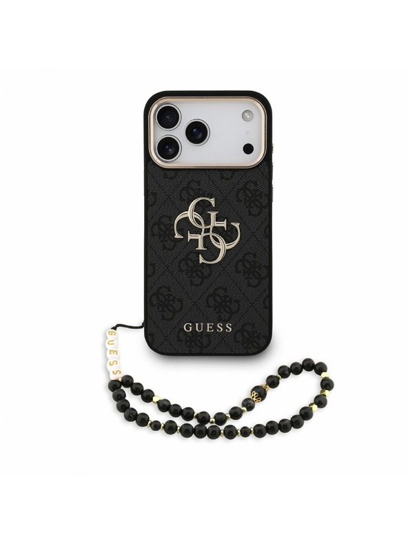 Guess Guess PU 4G Metal Logo Strap Zadní Kryt pro iPhone 18 Pro Max Black