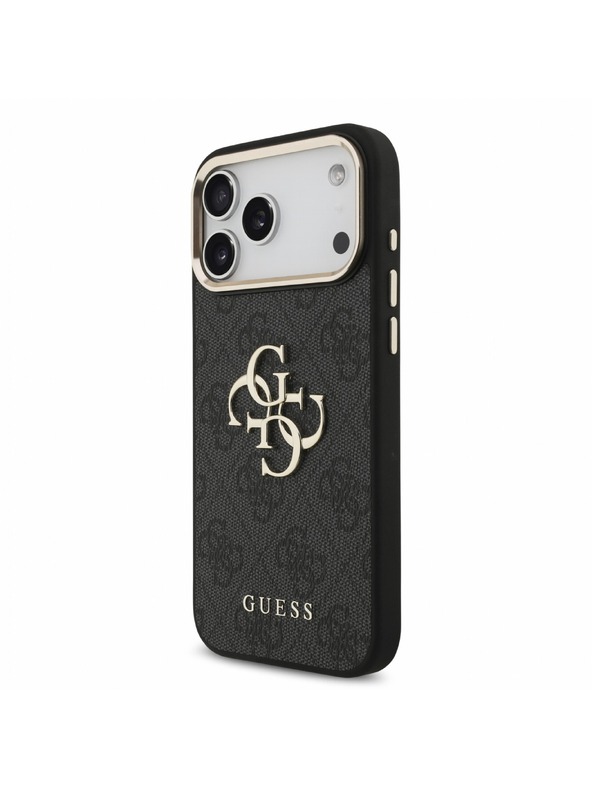 Guess Guess PU 4G Metal Logo Strap Zadní Kryt pro iPhone 18 Pro Max Black