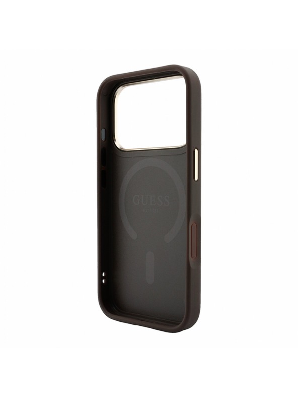 Guess Guess PU Leather 4G Gold Frame Embossed MagSafe Zadní Kryt pro iPhone 18 Pro Max Brown