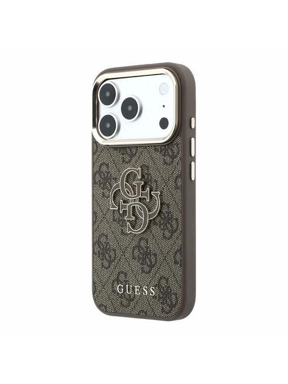 Guess Guess PU 4G Resin Metal Logo Zadní Kryt pro iPhone 18 Pro Max Brown