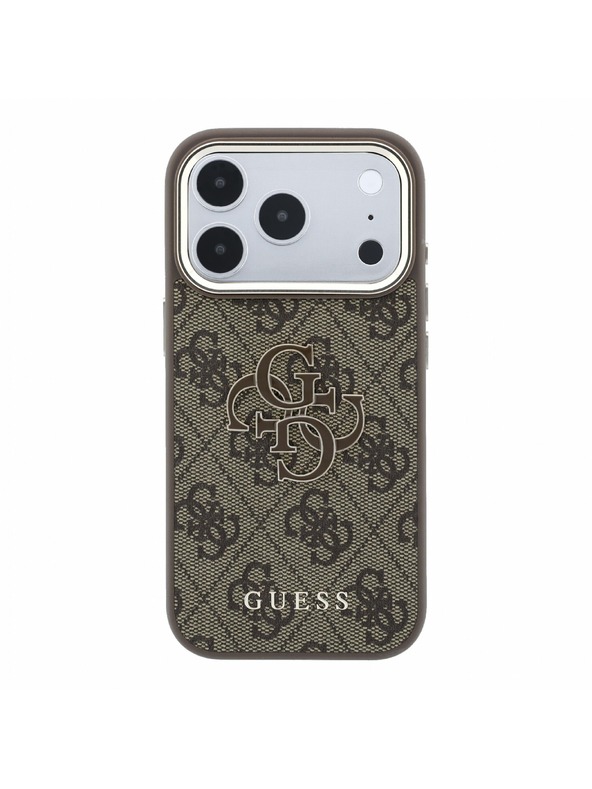 Guess Guess PU 4G Resin Metal Logo Zadní Kryt pro iPhone 18 Pro Max Brown