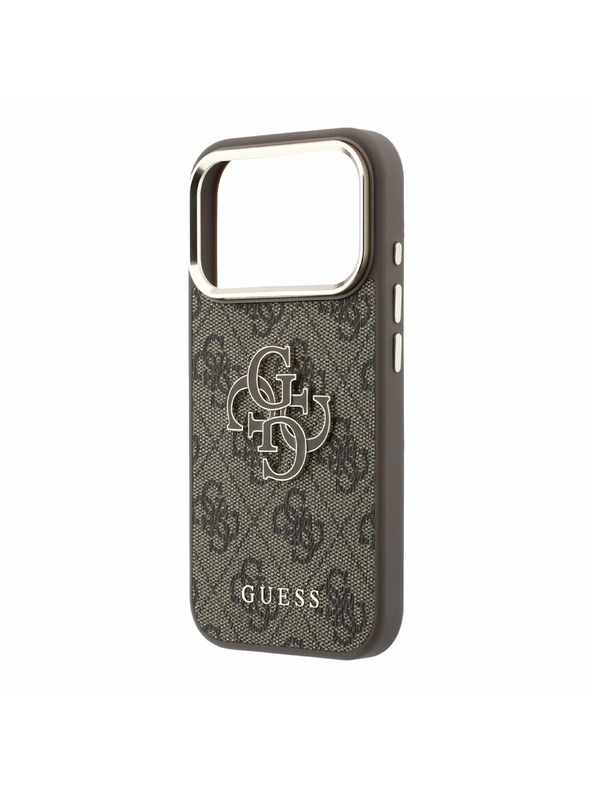 Guess Guess PU 4G Resin Metal Logo Zadní Kryt pro iPhone 18 Pro Max Brown