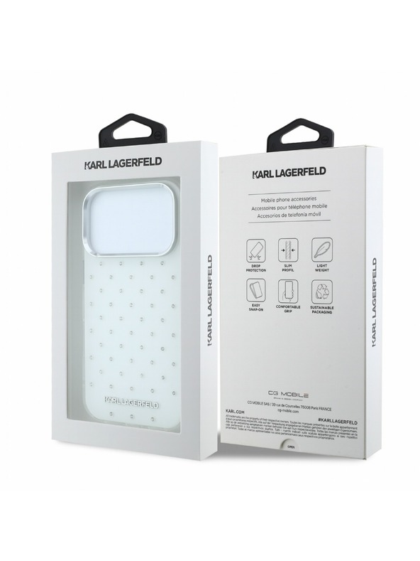 Karl Lagerfeld Karl Lagerfeld IML Rhinestones Allover Magsafe Zadní Kryt pro iPhone 18 Pro Max White