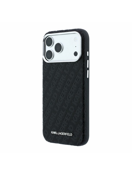 Karl Lagerfeld Karl Lagerfeld PU Grained Allover Semi Wrap Magsafe Zadní Kryt pro iPhone 18 Pro Max Black