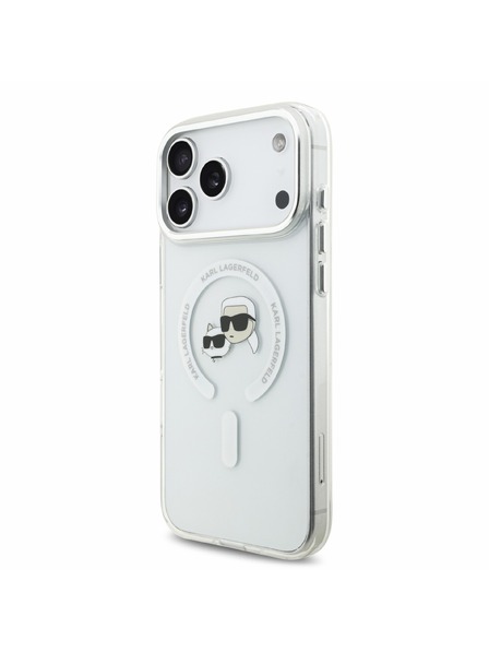 Karl Lagerfeld Karl Lagerfeld IML K&CH Heads Metal Frame MagSafe Zadní Kryt pro iPhone 18 Pro Max White