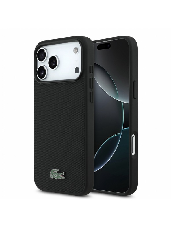 Lacoste Lacoste PVC Iconic Petit Pique Metal Logo MagSafe Zadní Kryt pro iPhone 18 Pro Max Black