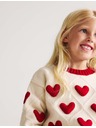 Marks & Spencer Svetr s háčkovanými srdíčkovým vzorem (2–8 let) Marks & Spencer smetanová