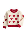Marks & Spencer Svetr s háčkovanými srdíčkovým vzorem (2–8 let) Marks & Spencer smetanová