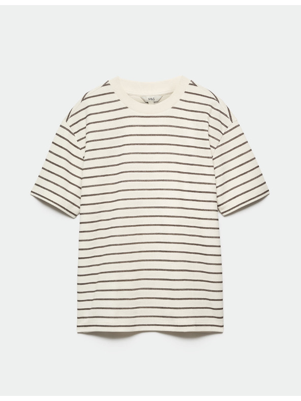 Marks & Spencer Tričko Breton s texturou a vysokým podílem bavlny Marks & Spencer hnědá