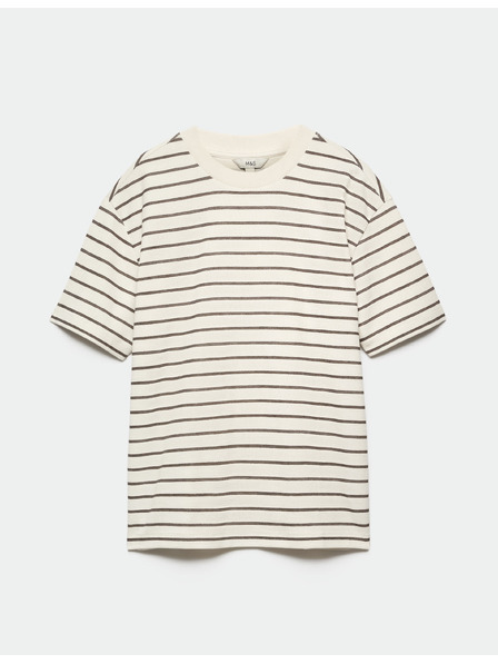 Marks & Spencer Tričko Breton s texturou a vysokým podílem bavlny Marks & Spencer hnědá