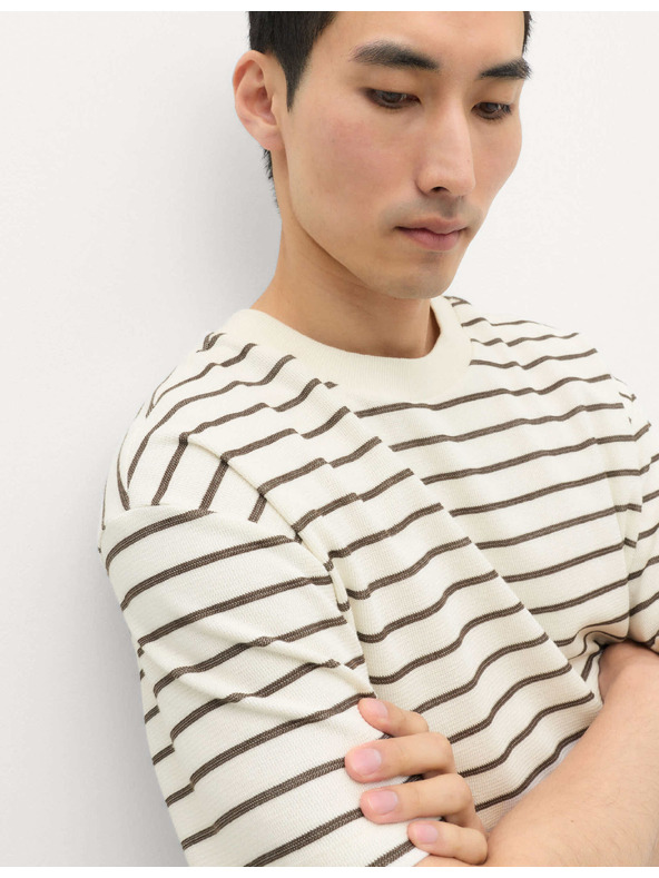 Marks & Spencer Tričko Breton s texturou a vysokým podílem bavlny Marks & Spencer hnědá