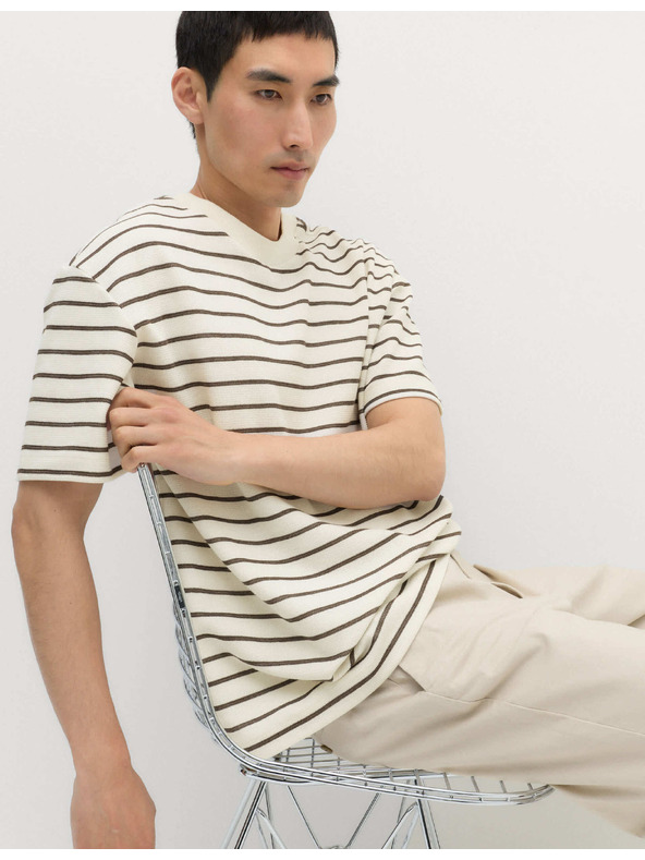 Marks & Spencer Tričko Breton s texturou a vysokým podílem bavlny Marks & Spencer hnědá
