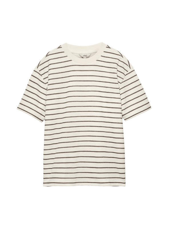 Marks & Spencer Tričko Breton s texturou a vysokým podílem bavlny Marks & Spencer hnědá