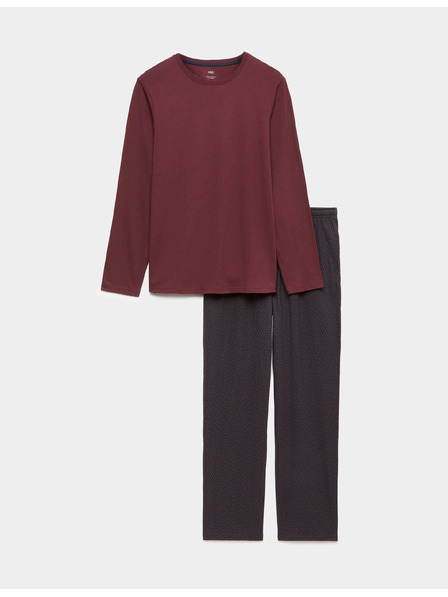 Marks & Spencer Pyžamová souprava ze 100% bavlny s geometrickým potiskem Marks & Spencer červená