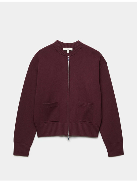 Marks & Spencer Pletený kardigan ve stylu bomber na zip Marks & Spencer červená