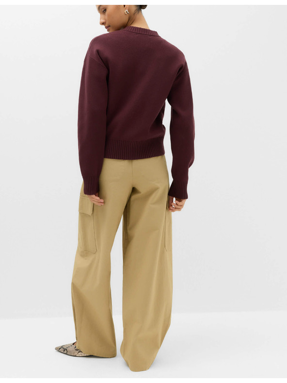 Marks & Spencer Pletený kardigan ve stylu bomber na zip Marks & Spencer červená