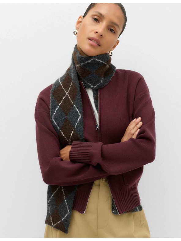 Marks & Spencer Pletený kardigan ve stylu bomber na zip Marks & Spencer červená