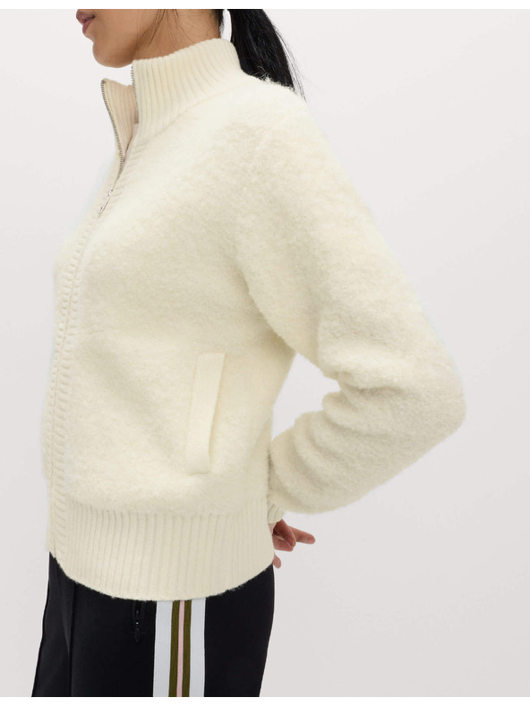 Marks & Spencer Kardigan Bomber se stojáčkem buklé a vlnou Marks & Spencer smetanová