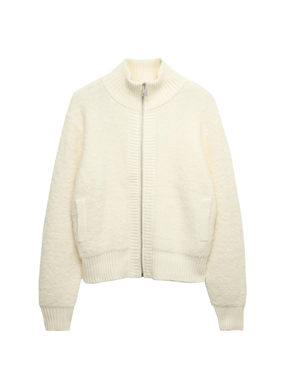Marks & Spencer Kardigan Bomber se stojáčkem buklé a vlnou Marks & Spencer smetanová