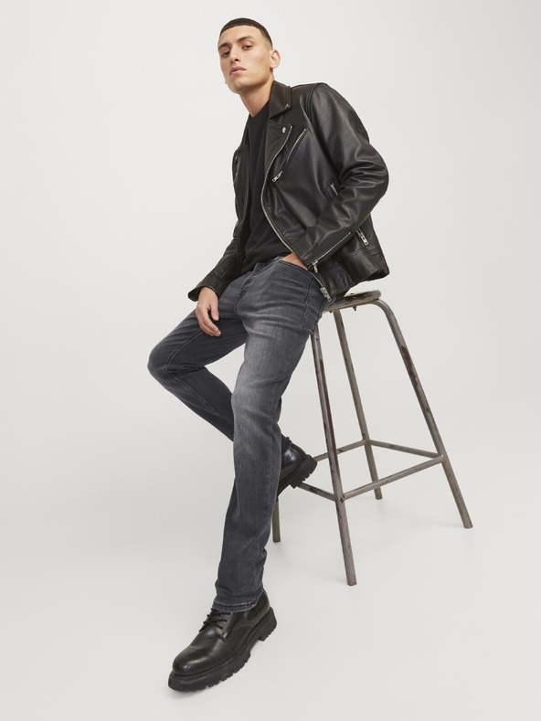 Jack & Jones JJIGLENN pánské černé slim fit džíny