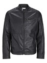 Jack & Jones JJEDYLAN černá pánská koženková bunda