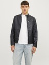 Jack & Jones JJEDYLAN černá pánská koženková bunda