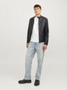 Jack & Jones JJEDYLAN černá pánská koženková bunda